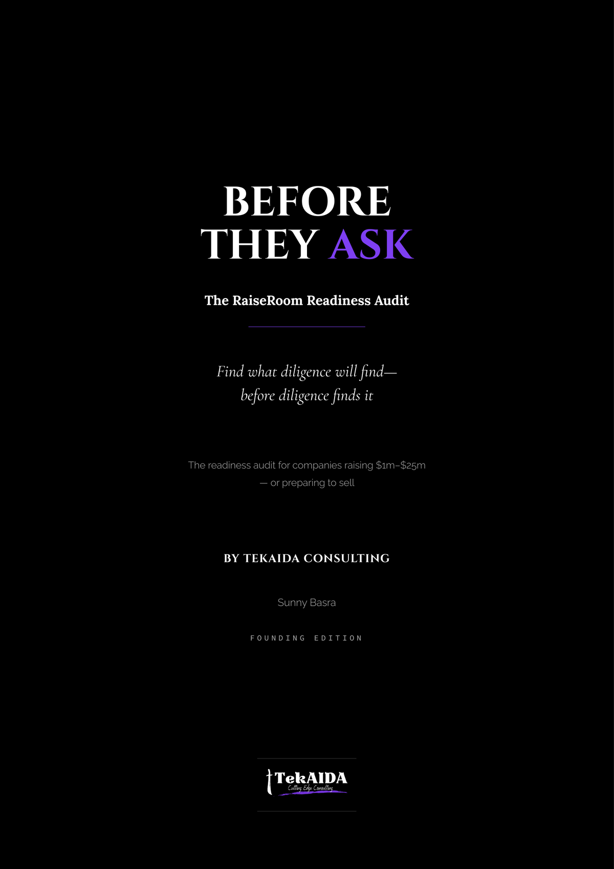 Cover of Before They Ask, The RaiseRoom Readiness Audit